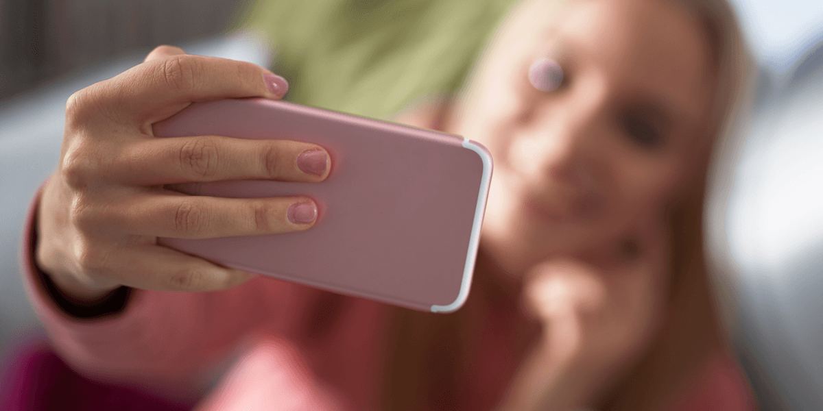 A girl taking a selfie